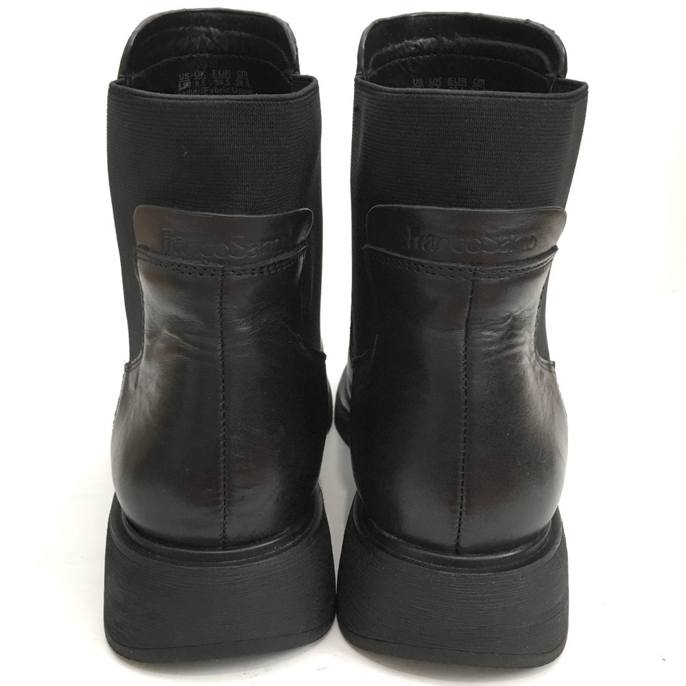Franco Sarto Brood Black Leather Chelsea Pull On Ankle Boots - Picture 4 of 14